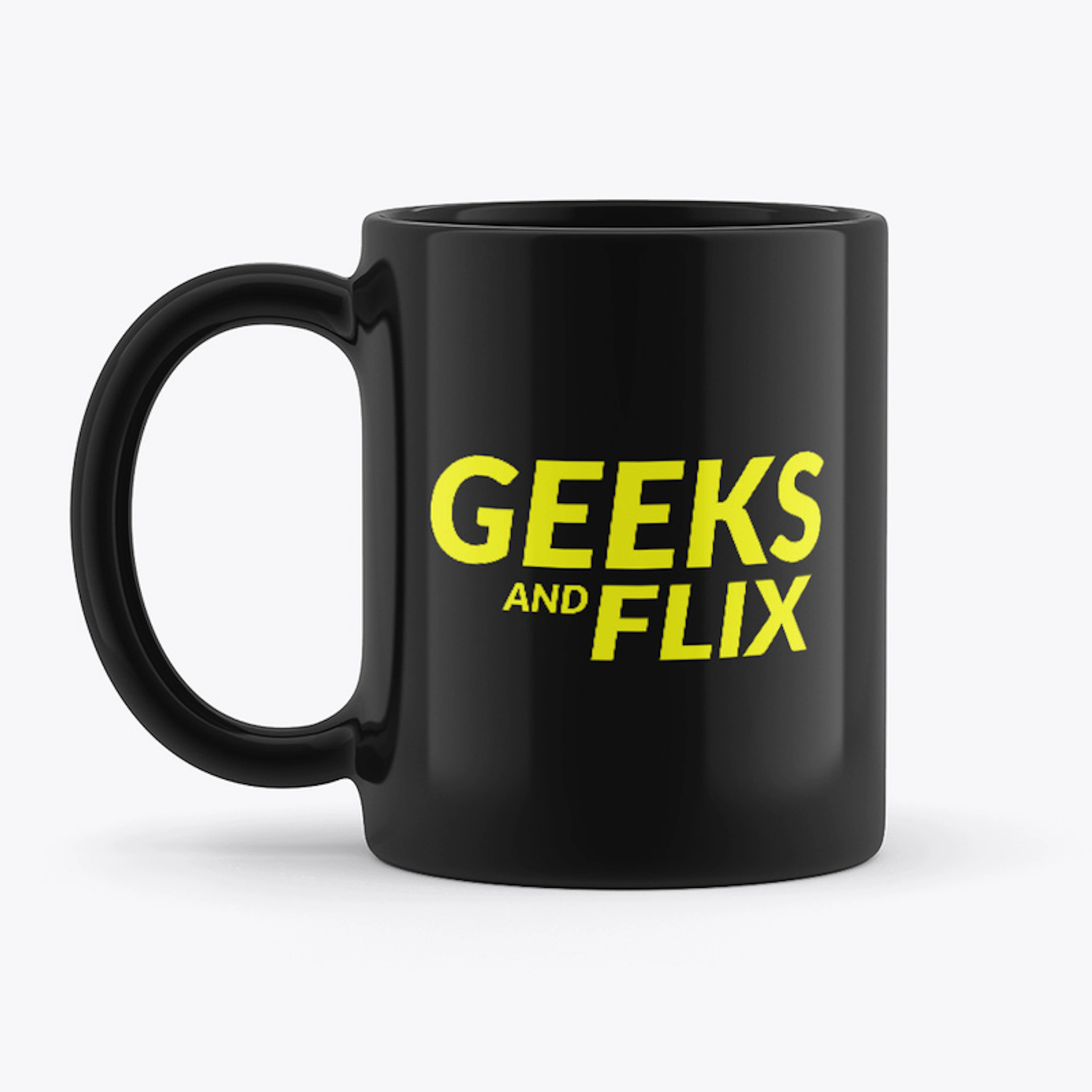 Orinigal Geeks and Flix Logo Black Mug
